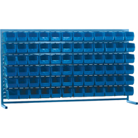 Louvered Rack with Bins, 72 Bins, 72" W x 15" D x 40" H Sécurité Médic