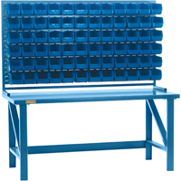 Louvered Rack with Bins, 36 Bins, 72" W x 15" D x 40" H Sécurité Médic