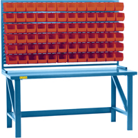 Louvered Rack with Bins, 36 Bins, 72" W x 15" D x 40" H Sécurité Médic
