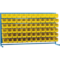 Louvered Rack with Bins, 72 Bins, 72" W x 15" D x 40" H Sécurité Médic