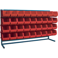 Louvered Rack with Bins, 36 Bins, 72" W x 15" D x 40" H Sécurité Médic