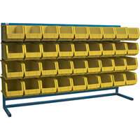 Louvered Rack with Bins, 36 Bins, 72" W x 15" D x 40" H Sécurité Médic
