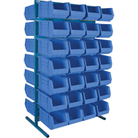Support stationnaire deux c&ocirc;t&eacute;s pour bacs, 36" la x 24" p x 61" h, 56 bacs Sécurité Médic