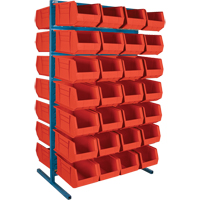 Support stationnaire deux c&ocirc;t&eacute;s pour bacs, 36" la x 24" p x 61" h, 56 bacs Sécurité Médic