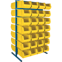Support stationnaire deux c&ocirc;t&eacute;s pour bacs, 36" la x 24" p x 61" h, 56 bacs Sécurité Médic