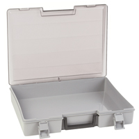 Boîte &agrave; compartiments, Plastique, 15-1/2" la x 11-3/4" p, 2-1/2" h, Gris Sécurité Médic