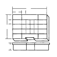 Boîte &agrave; compartiments, Plastique, 24 compartiments, 15-1/2" la x 11-3/4" p, 2-1/2" h, Gris Sécurité Médic