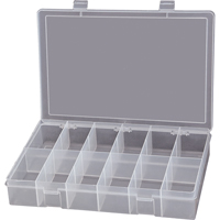Compact Polypropylene Compartment Cases, 13-1/8" W x 9" D x 2-5/16" H, 12 Compartments Sécurité Médic