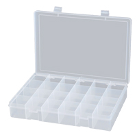 Compact Polypropylene Compartment Cases, 13-1/8" W x 9" D x 2-5/16" H, 24 Compartments Sécurité Médic