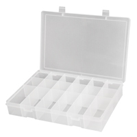 Compact Polypropylene Compartment Cases, 11" W x 6-3/4" D x 1-3/4" H, 18 Compartments Sécurité Médic
