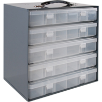 Compartment Box Cabinets, Steel, 5 Slots, 13-1/2" W x 9-1/8" D x 13-1/4" H, Grey Sécurité Médic