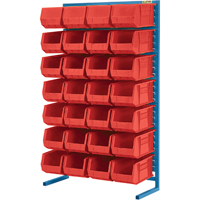 Support stationnaire pour bacs &agrave; un c&ocirc;t&eacute;, 36" la x 12" p x 61" h, 28 bacs Sécurité Médic