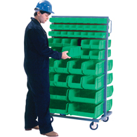 Support mobile deux c&ocirc;t&eacute;s pour bacs, &agrave; deux c&ocirc;t&eacute;s, 96 bacs, 36" la x 24" p x 63" h Sécurité Médic