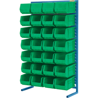 Support stationnaire pour bacs &agrave; un c&ocirc;t&eacute;, 36" la x 12" p x 61" h, 28 bacs Sécurité Médic