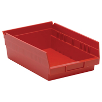 Shelf Bins, 8-3/8" W x 4" H x 11-5/8" D, Red, 30 lbs. Capacity Sécurité Médic