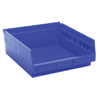 Bacs de rangement pour tablettes, 11-1/8" la x 4" H x 11-5/8" p, Bleu, Capacit&eacute; 30 lb Sécurité Médic