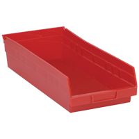 Shelf Bins, 8-3/8" W x 4" H x 17-7/8" D, Red, 40 lbs. Capacity Sécurité Médic
