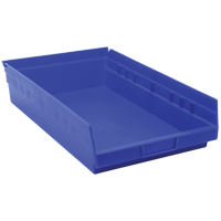 Bacs de rangement pour tablettes, 11-1/8" la x 4" H x 17-7/8" p, Bleu, Capacit&eacute; 40 lb Sécurité Médic