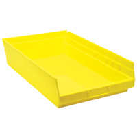 Bacs de rangement pour tablettes, 11-1/8" la x 4" H x 17-7/8" p, Jaune, Capacit&eacute; 40 lb Sécurité Médic