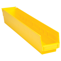 Shelf Bins, 4-1/8" W x 4" H x 23-5/8" D, Yellow, 50 lbs. Capacity Sécurité Médic