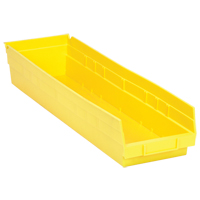 Shelf Bins, 6-5/8" W x 4" H x 23-5/8" D, Yellow, 50 lbs. Capacity Sécurité Médic