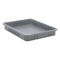 Contenants Divider Box, Plastique, 22,5" la x 17,5" p x 3" h, Gris Sécurité Médic