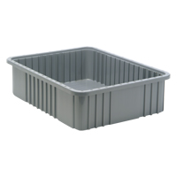 Contenants Divider Box, Plastique, 22,5" la x 17,5" p x 6" h, Gris Sécurité Médic