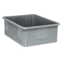 Contenants Divider Box, Plastique, 22,5" la x 17,5" p x 8" h, Gris Sécurité Médic
