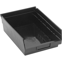 Shelf Bins, 8-3/8" W x 4" H x 11-5/8" D, Black, 30 lbs. Capacity Sécurité Médic