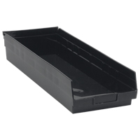 Economy Shelf Bin, 8-3/8" W x 4" H x 23-5/8" D, Black, 60 lbs. Capacity Sécurité Médic