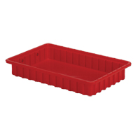 Contenants Divider Box, Poly&eacute;thyl&egrave;ne, 16,5" la x 10,9" p x 2,5" h, Rouge Sécurité Médic