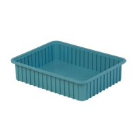 Divider Box&reg; Containers, Polyethylene, 22.4" W x 17.4" D x 5" H, Light Blue Sécurité Médic