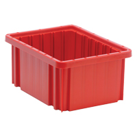 Contenants Divider Box, Plastique, 10,9" la x 8,3" p x 5" h, Rouge Sécurité Médic