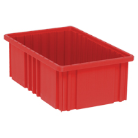 Divider Box&reg; Containers, Plastic, 16.5" W x 10.9" D x 6" H, Red Sécurité Médic