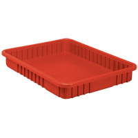 Contenants Divider Box, Plastique, 22,5" la x 17,5" p x 3" h, Rouge Sécurité Médic