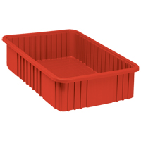 Contenants Divider Box, Plastique, 22,5" la x 17,5" p x 6" h, Rouge Sécurité Médic