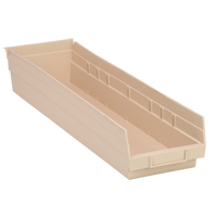 Economy Shelf Bin, 6-5/8" W x 4" H x 23-5/8" D, Ivory Sécurité Médic