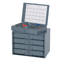 Sliding Cabinets, Steel, 4 Slots, 20" W x 15-3/4" D x 15" H, Grey Sécurité Médic