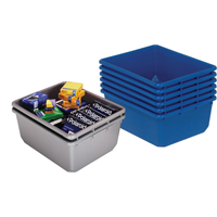 Cross Stack Bins, 11" W x 17.25" D x 12" H, Blue Sécurité Médic