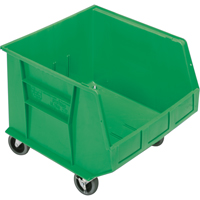 Mobile Bin, 14" H x 16-1/2" W x 18" D, 75 lbs. Capacity, Green Sécurité Médic