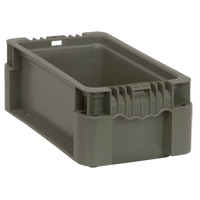 Collapsible Stacking Container, 7" W x 12" D x 5" H, Grey Sécurité Médic