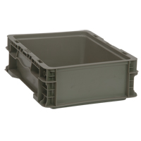 Collapsible Stacking Container, 15" W x 12" D x 5" H, Grey Sécurité Médic
