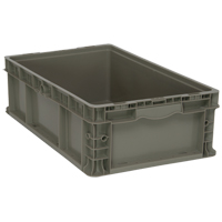 Collapsible Stacking Container, 15" W x 24" D x 7.5" H, Grey Sécurité Médic