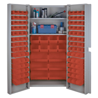 Deep Door Combination Cabinets, 38" W x 24" D x 72" H, Grey Sécurité Médic