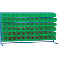 Louvered Rack with Bins, 72 Bins, 72" W x 15" D x 40" H Sécurité Médic