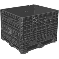 Medium-Duty Collapsible Bulkpak Containers, 48" L x 40" W x 34" H, Black Sécurité Médic