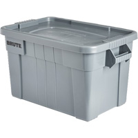 Brute Storage Tote with Lid, 27.88” D x 17.38” W x 15.13” H, 160 lbs. Capacity, Grey Sécurité Médic