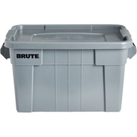 Brute Storage Tote with Lid, 27.88” D x 17.38” W x 15.13” H, 160 lbs. Capacity, Grey Sécurité Médic