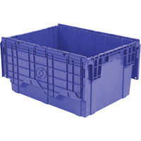 Flipak Polyethylene Plastic (PE) Distribution Containers, 27.9" x 20.9" x 15.2", Blue Sécurité Médic