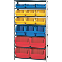 Shelving Unit with Stacking Bins, Steel, Magnum Bin, 650 lbs. Capacity, 42" W x 76" H Sécurité Médic